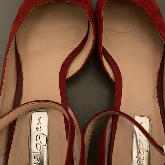 Suede Cranberry Kitten Wedges - Picture 8 of 8